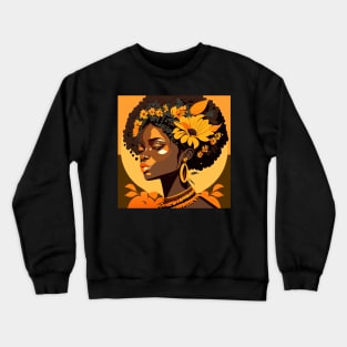 Afro Sunflower lady Crewneck Sweatshirt